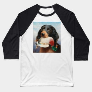 Gordon Setter with Mallard Duck by Carl Reichert Baseball T-Shirt